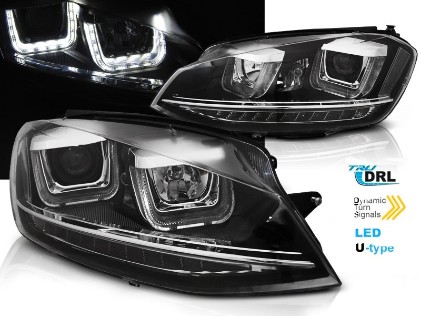Prednja svjetla 3D LED U-dizajn LED SEQ žmigavci / Volkswagen Golf VII (2012-2017), LPVWR1