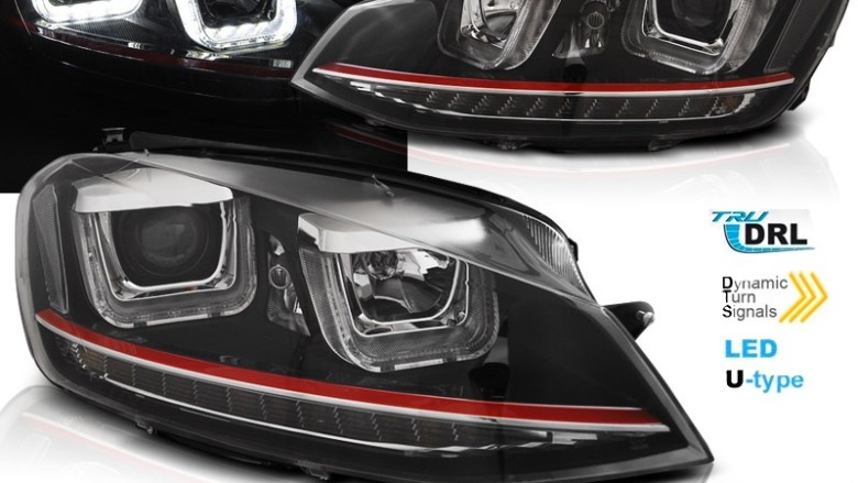 Prednja svjetla 3D LED U-dizajn LED SEQ žmigavci / Volkswagen Golf VII (2012-2017), LPVWR2