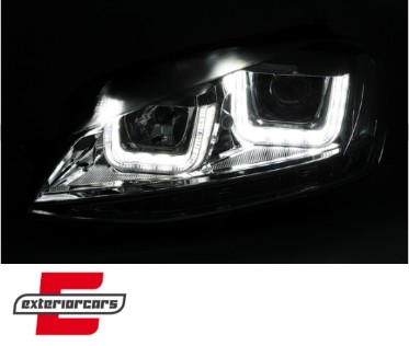 Prednja svjetla 3D LED U-dizajn LED žmigavci (chrome) / Volkswagen Golf VII (2012-2017), LPVWP0