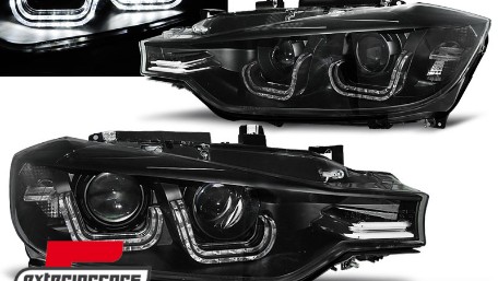 Prednja svjetla 3D LED U-dizajn Xenon (crna) / BMW serije 3 F30 F31 limuzina karavan (10.2011-05.2015), LPBMF4