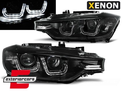 Prednja svjetla 3D LED U-dizajn Xenon (crna) / BMW serije 3 F30 F31 limuzina karavan (10.2011-05.2015), LPBMF4
