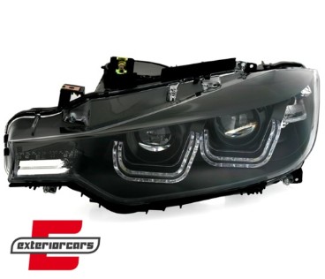 Prednja svjetla 3D LED U-dizajn Xenon look (crna) / BMW serije 3 F30 F31 limuzina karavan (10.2011-05.2015), LPBMF0