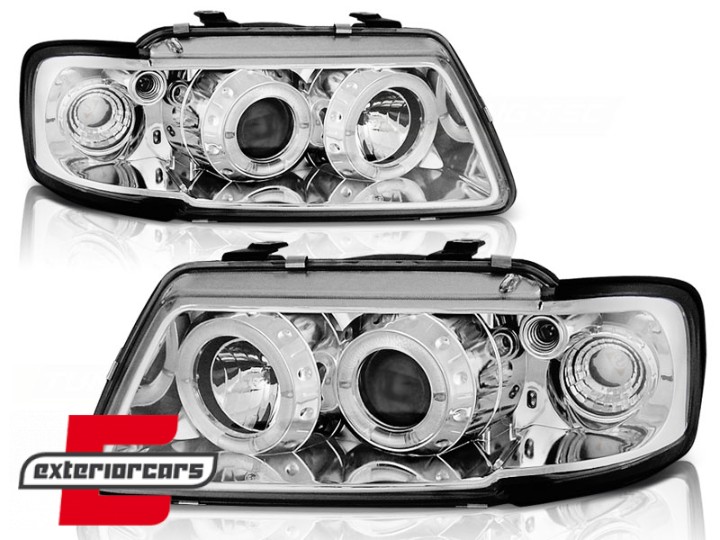 Prednja svjetla Angel Eyes (chrome) / Audi A3 (1996-2000), LPAU06
