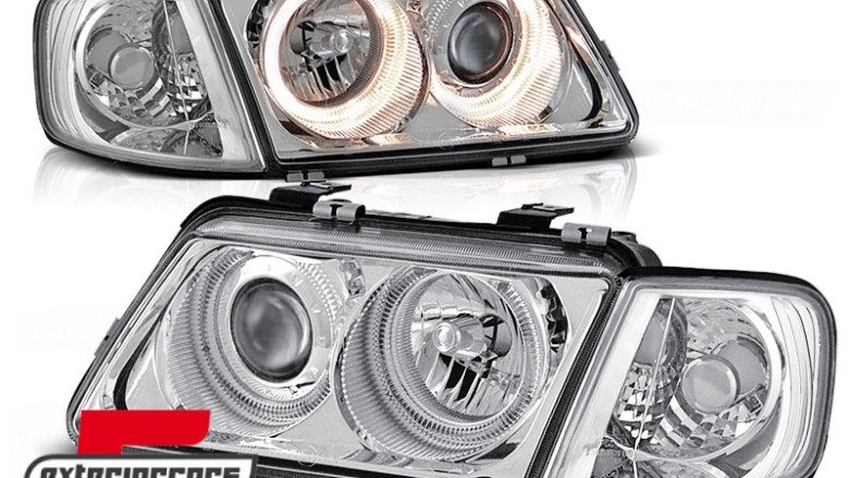 Prednja svjetla Angel Eyes (chrome) / Audi A3 (1996-2000), LPAU08