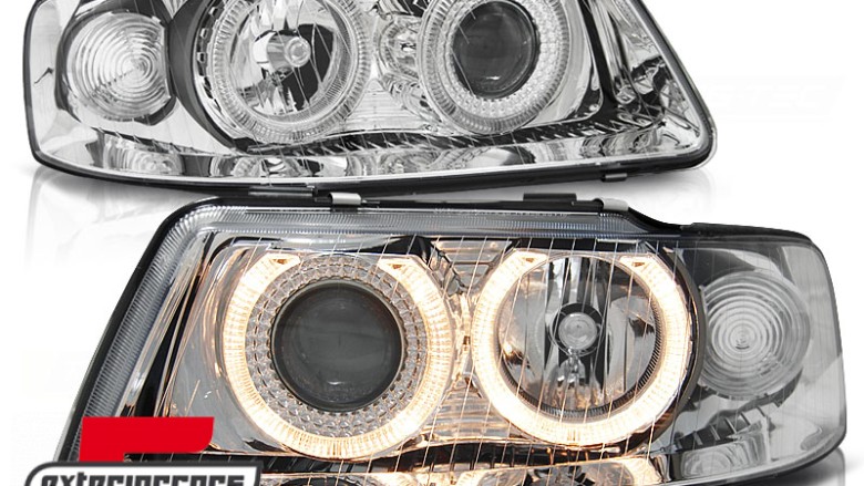 Prednja svjetla Angel Eyes (chrome) / Audi A3 (2000-2003), LPAU21