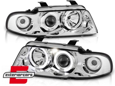 Prednja svjetla Angel Eyes (chrome) / Audi A4 B5 (1994-12.1998), LPAU02