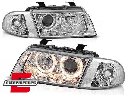 Prednja svjetla Angel Eyes (chrome) / Audi A4 B5 (1994-12.1998), LPAU09