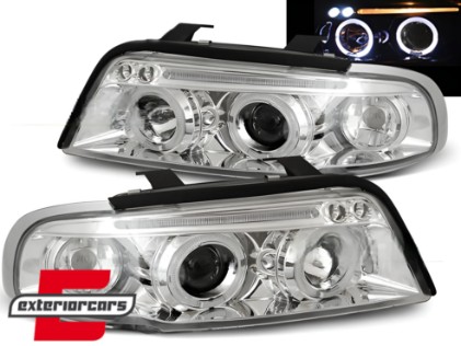 Prednja svjetla Angel Eyes (chrome) / Audi A4 B5 (1994-12.1998), LPAU33