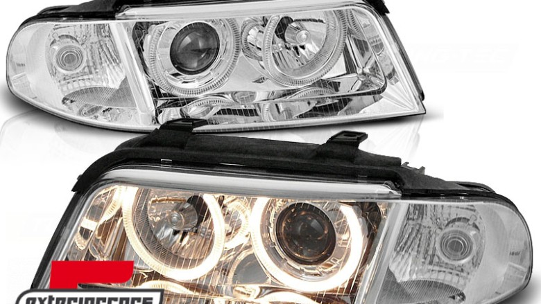 Prednja svjetla Angel Eyes (chrome) / Audi A4 B5 Facelift (01.1999-09.2000), LPAU12