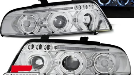 Prednja svjetla Angel Eyes (chrome) / Audi A4 B5 Facelift (1999-2000), LPAU14