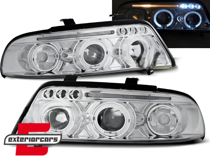 Prednja svjetla Angel Eyes (chrome) / Audi A4 B5 Facelift (1999-2000), LPAU14