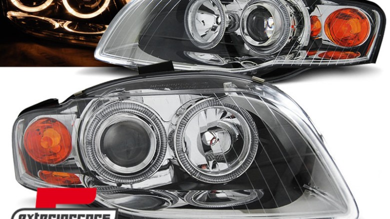 Prednja svjetla Angel Eyes (chrome) / Audi A4 B7 (2004-2008), LPAU57