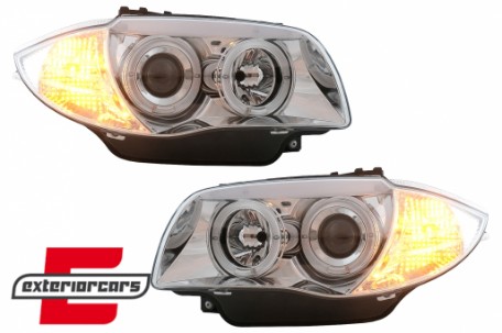 Prednja svjetla Angel Eyes (chrome) / BMW serije 1 E81 E82 E87 E88 (2004-2011), LPBM79