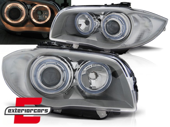 Prednja svjetla Angel Eyes (chrome) / BMW serije 1 E81 E82 E87 E88 (2004-2011), LPBMA3