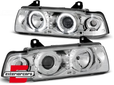 Prednja svjetla Angel Eyes (chrome) / BMW serije 3 E36 Coupe Cabrio (1990-08.1999), LPBM03