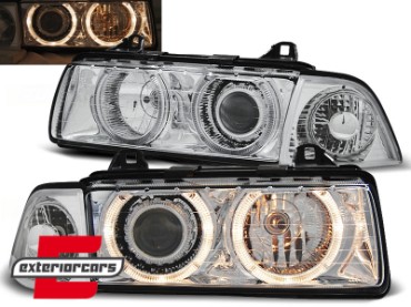 Prednja svjetla Angel Eyes (chrome) / BMW serije 3 E36 Coupe Cabrio (1990-08.1999), LPBM27