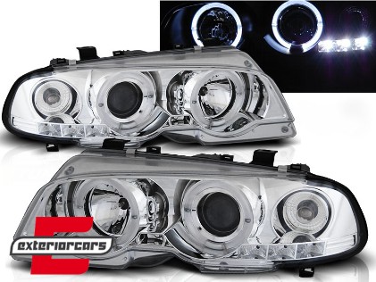 Prednja svjetla Angel Eyes (chrome) / BMW serije 3 E46 Coupe Cabrio (04.1999-03.2003), LPBM48