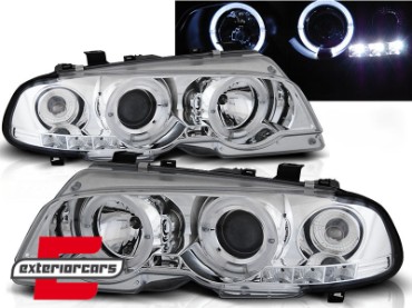 Prednja svjetla Angel Eyes (chrome) / BMW serije 3 E46 Coupe Cabrio (04.1999-03.2003), LPBM48