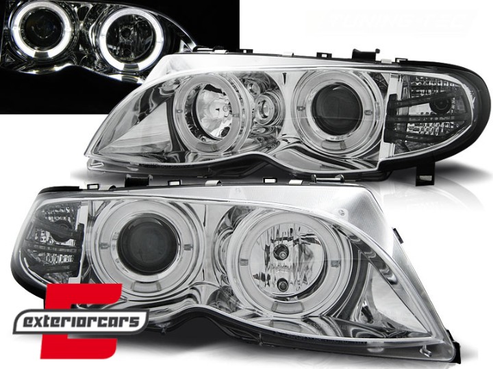 Prednja svjetla Angel Eyes (chrome) / BMW serije 3 E46 Facelift limuzina karavan (2001-2005), LPBM99