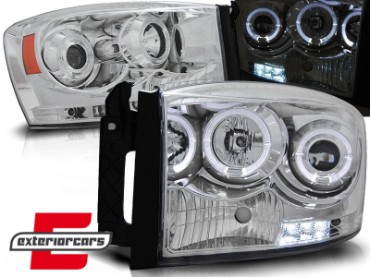 Prednja svjetla Angel Eyes (chrome) / Dodge RAM (2006-2008), LPDO05