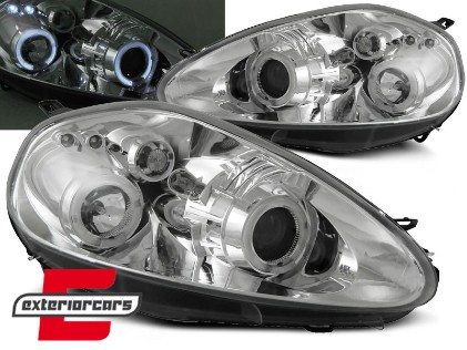 Prednja svjetla Angel Eyes (chrome) / Fiat Grande Punto (2005-2008), LPFI03