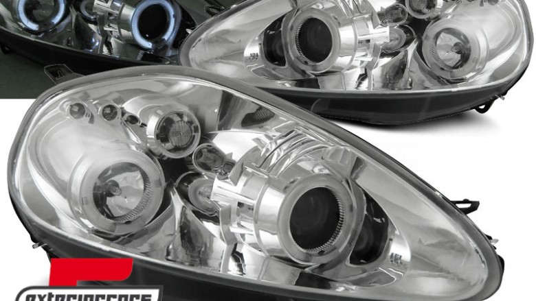 Prednja svjetla Angel Eyes (chrome) / Fiat Grande Punto (2005-2008), LPFI03