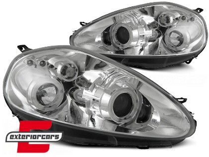 Prednja svjetla Angel Eyes (chrome) / Fiat Grande Punto (2005-2008), LPFI03