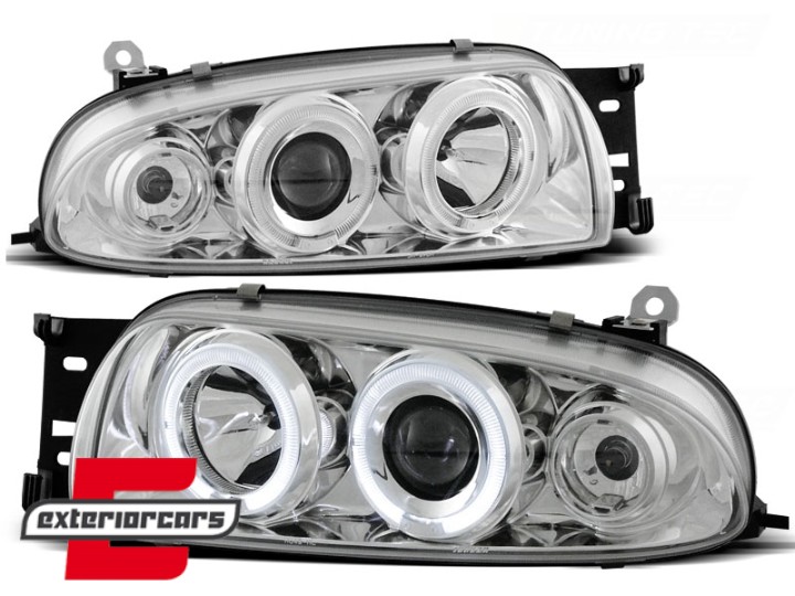 Prednja svjetla Angel Eyes (chrome) / Ford Fiesta Mk4 (1995-08.1999), LPFO07