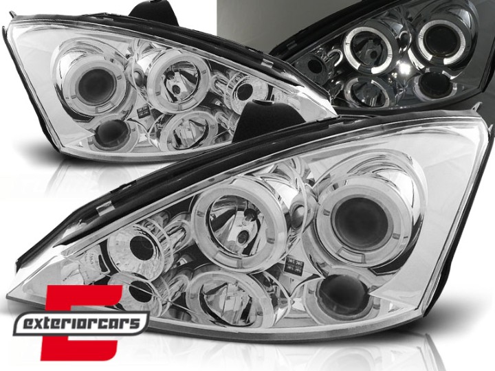 Prednja svjetla Angel Eyes (chrome) / Ford Focus Facelift (11.2001-2004), LPFO01