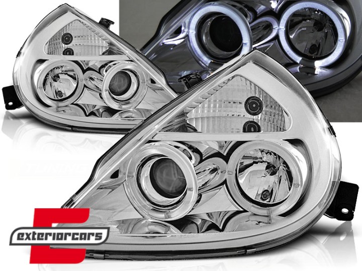 Prednja svjetla Angel Eyes (chrome) / Ford KA (1996-2008), LPFO11