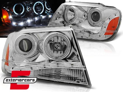 Prednja svjetla Angel Eyes (chrome) / JEEP Grand Cherokee (1999-05.2005), LPCH17