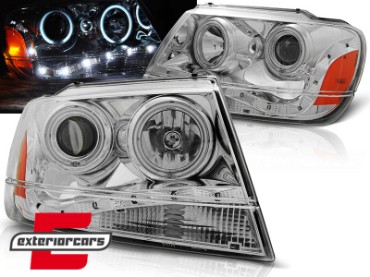 Prednja svjetla Angel Eyes (chrome) / JEEP Grand Cherokee (1999-05.2005), LPCH17