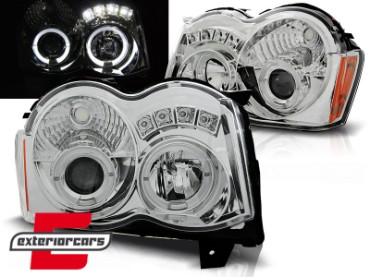 Prednja svjetla Angel Eyes (chrome) / / Jeep Grand Cherokee WK Facelift (2008-2010), LPCH15