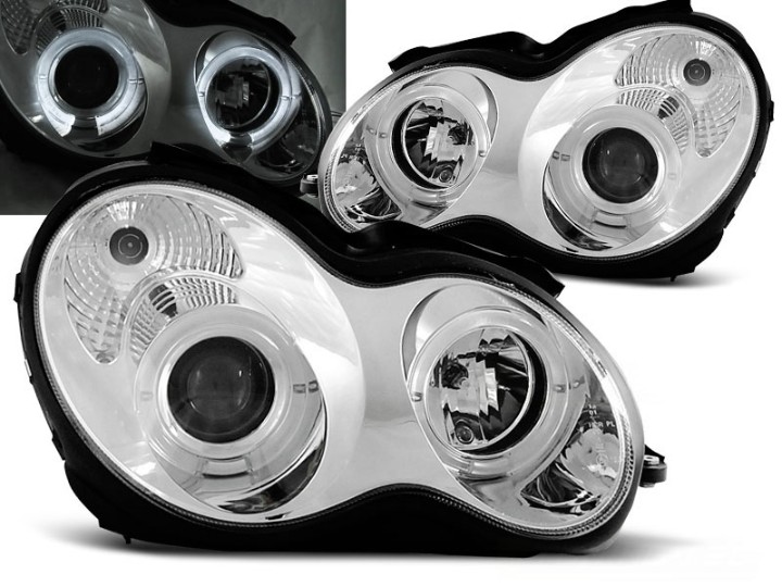 Prednja svjetla Angel Eyes (chrome) / Mercedes C-klasa W203 limuzina S203 karavan (2000-03.2004), LPME33