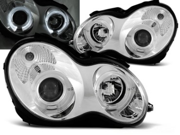 Prednja svjetla Angel Eyes (chrome) / Mercedes C-klasa W203 limuzina S203 karavan (2000-03.2004), LPME33