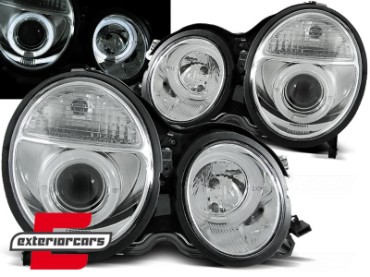 Prednja svjetla Angel Eyes (chrome) / Mercedes E-klasa W210 S210 Facelift (06.1999-2002), LPME31