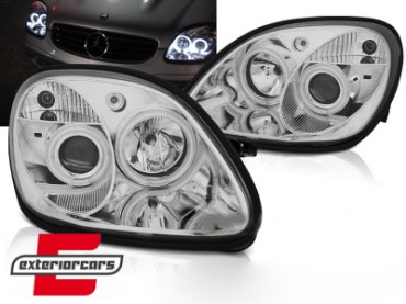 Prednja svjetla Angel Eyes (chrome) / Mercedes SLK R170 (1996-2004), LPME14