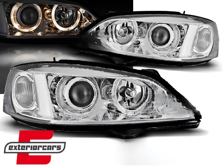 Prednja svjetla Angel Eyes (chrome) / Opel Astra G (1997-2004), LPOP31