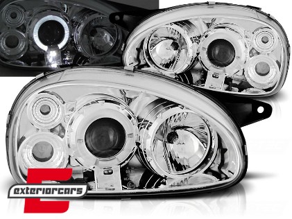 Prednja svjetla Angel Eyes (chrome) / Opel Corsa B (1993-2000), LPOP13