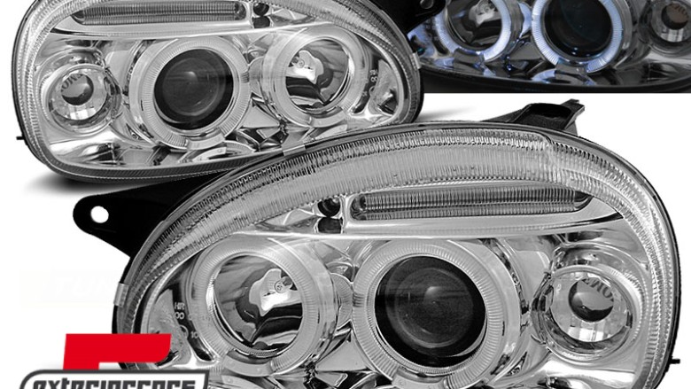 Prednja svjetla Angel Eyes (chrome) / Opel Corsa B (1993-2000), LPOP26