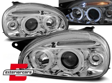 Prednja svjetla Angel Eyes (chrome) / Opel Corsa B (1993-2000), LPOP26