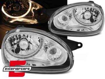 Prednja svjetla Angel Eyes (chrome) / Opel Corsa B (1993-2000), LPOP90