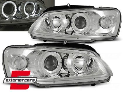 Prednja svjetla Angel Eyes (chrome) / Peugeot 106 (1996-2003), LPPE01