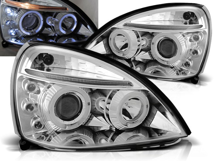 Prednja svjetla Angel Eyes (chrome) / Renault Clio II (2001-2005), LPRE13