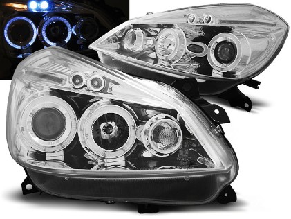 Prednja svjetla Angel Eyes (chrome) / Renault Clio III (2005-2009), LPRE27