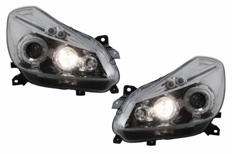 Prednja svjetla Angel Eyes (chrome) / Renault Clio III (2005-2009), LPRE27