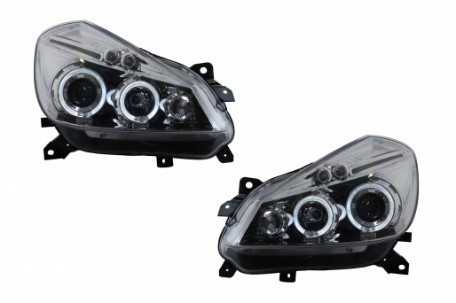 Prednja svjetla Angel Eyes (chrome) / Renault Clio III (2005-2009), LPRE27