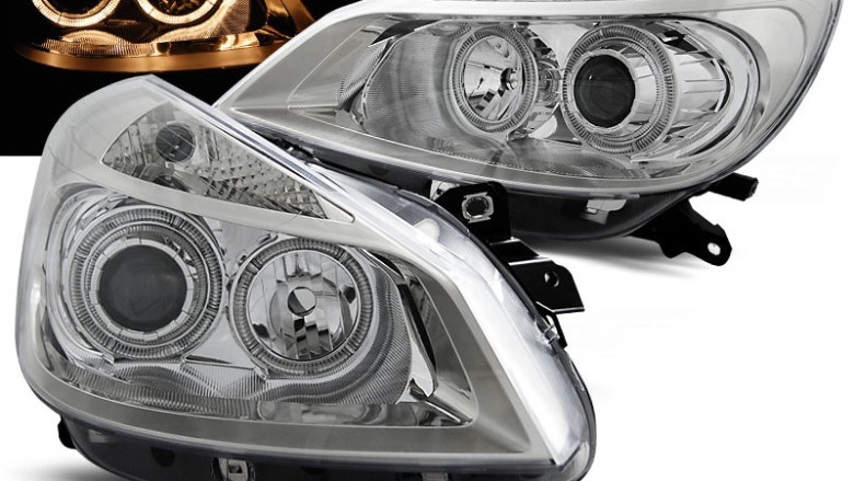 Prednja svjetla Angel Eyes (chrome) / Renault Clio III (2005-2009), LPRE29
