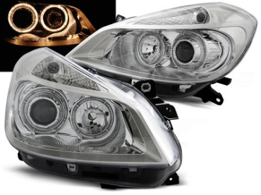 Prednja svjetla Angel Eyes (chrome) / Renault Clio III (2005-2009), LPRE29