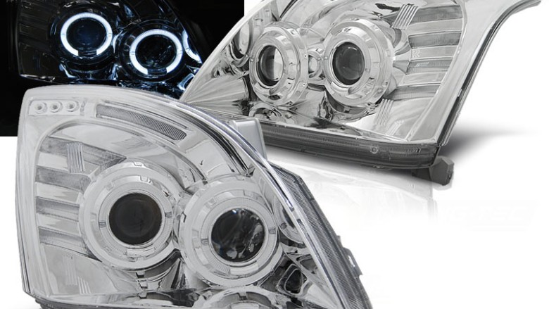 Prednja svjetla Angel Eyes (chrome) / Toyota Land Cruiser FJ120 (2003-2008), LPTO05